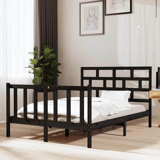 Bed Frame without Mattress Solid Wood Length 190 cm 135 cm