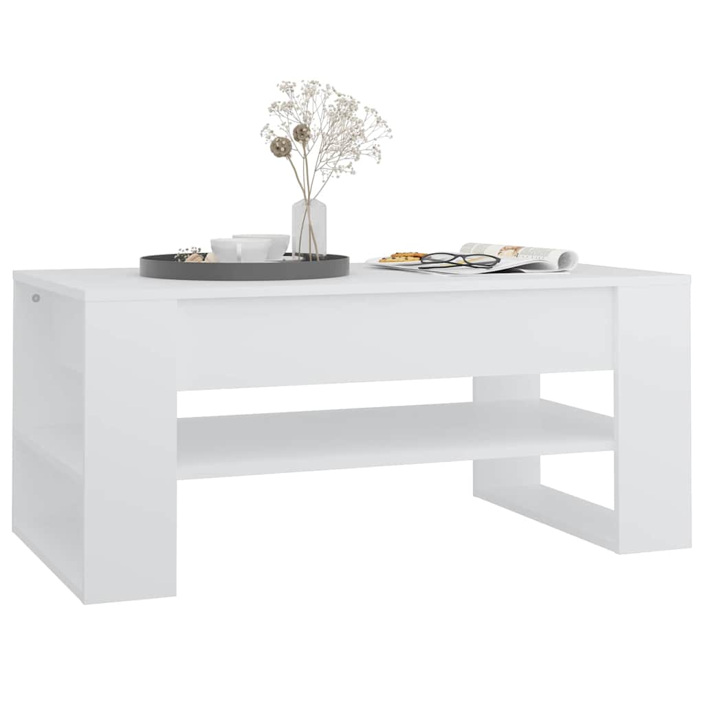 vidaXL Coffee Table White 102x55x45 cm Engineered Wood 6