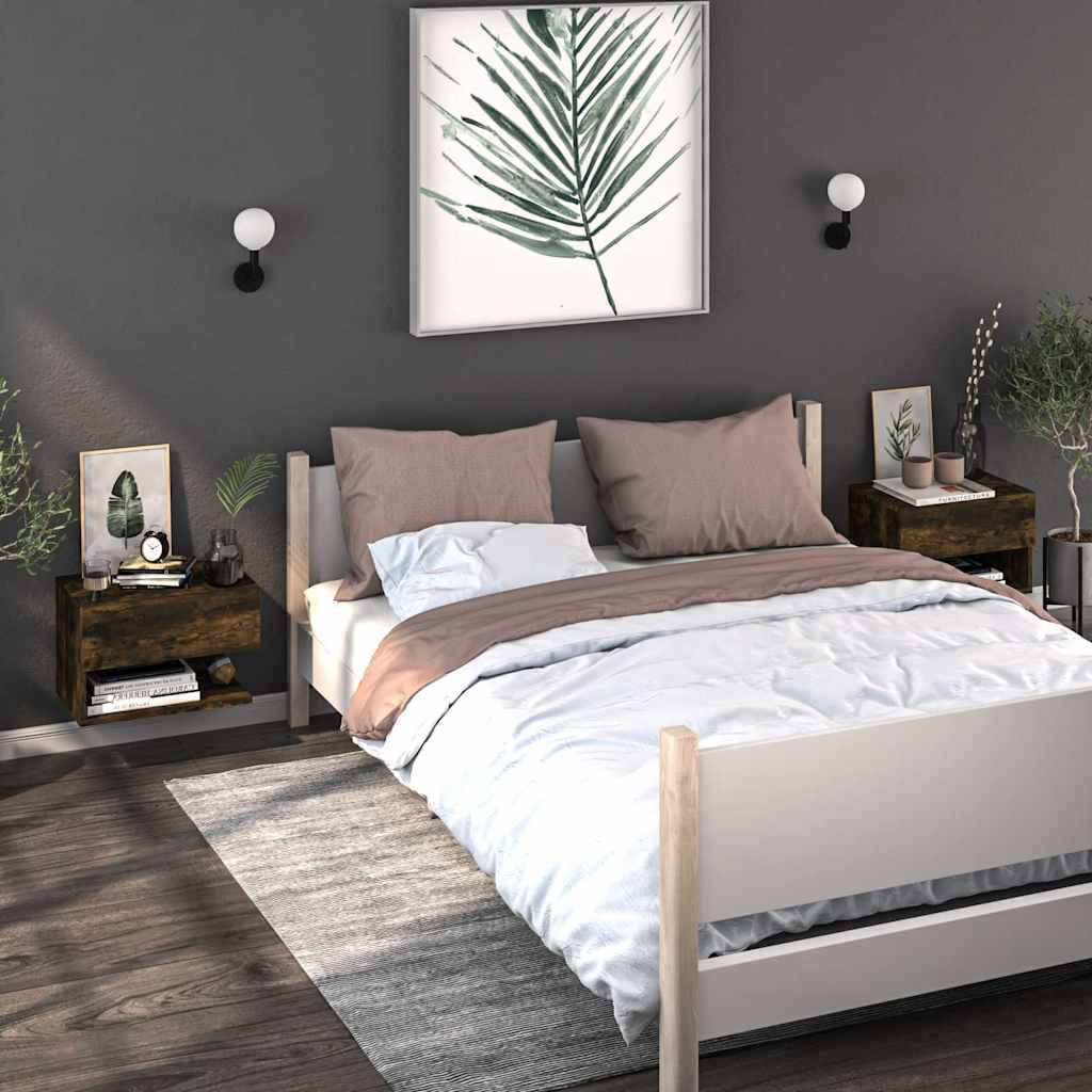 vidaXL Wall-mounted Bedside Cabinets 2 pcs