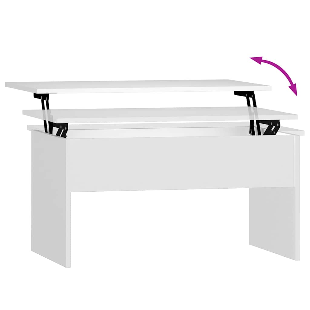 vidaXL Coffee Table | White | Engineered wood | Medium | Height-Adjustable 6