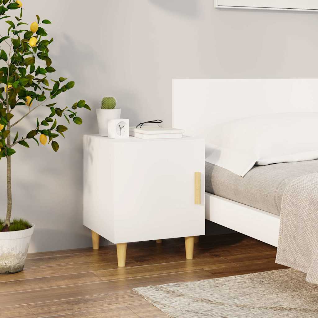 Bedside Cabinet Engineered Wood White