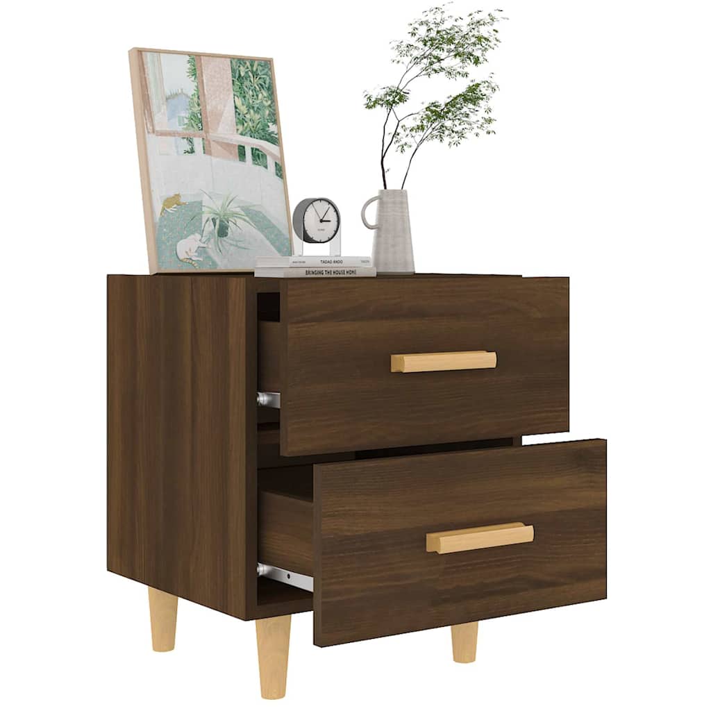 vidaXL Bed Cabinets 2 pcs Brown Oak 40x35x47.5 cm 6