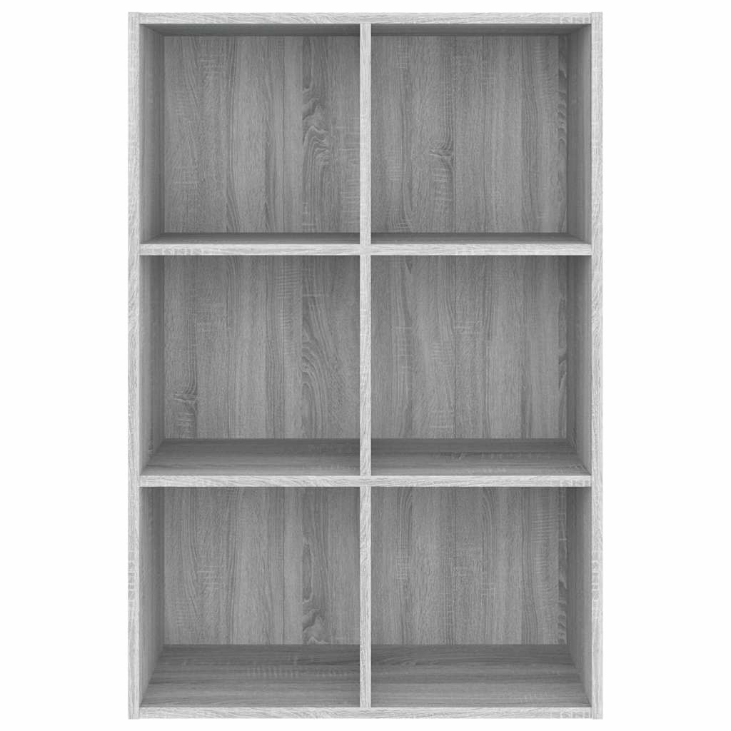 vidaXL Book Cabinet/Sideboard Grey Sonoma 66x30x98 cm Engineered Wood 6