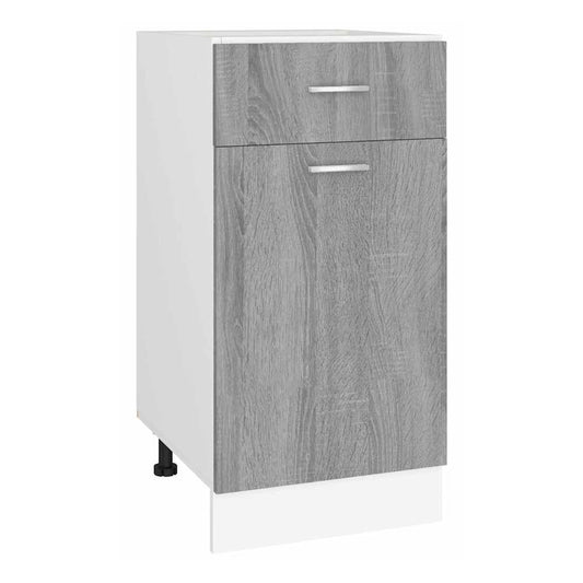 Kitchen Base Cabinet "Lyon" Engineered Wood Grey sonoma 1x bottom cabinet (1 door 1 drawer) 30–1x hanging cabinet (1 door) 40 cm wide 60 cm high 1x bottom cabinet (1 door 1 drawer) 40 cm