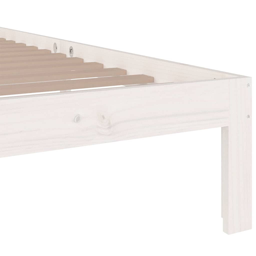 vidaXL Bed Frame without Mattress White Solid Wood 100x200 cm 6