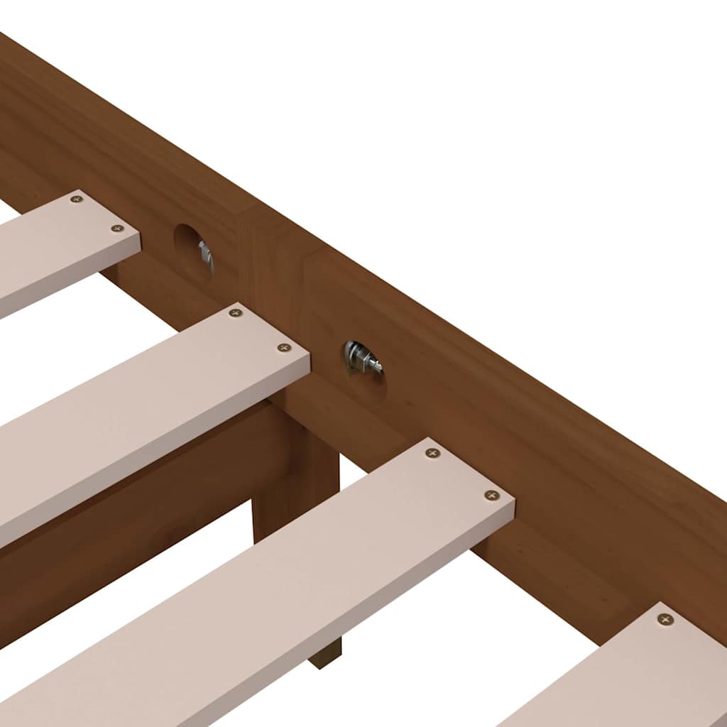 vidaXL Bed Frame without Mattress Honey Brown Solid Wood 100x200 cm 6