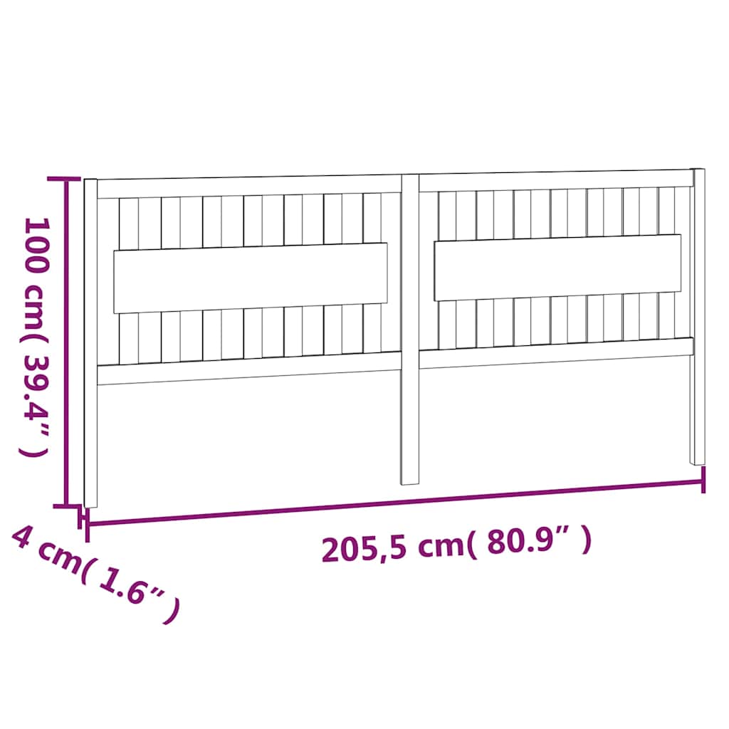 vidaXL Bed Headboard | White | Solid pine wood | 205.5 cm wide 6