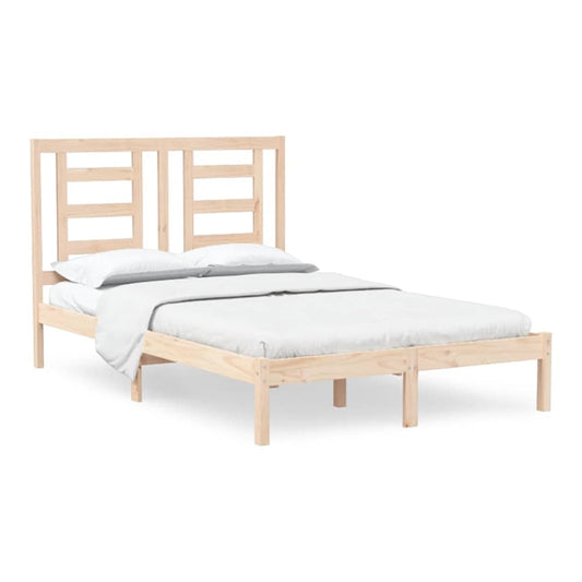 Bed Frame without Mattress Solid Wood Pine Length 200 cm Natural 120 cm
