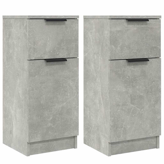 vidaXL Sideboards 2 pcs Concrete Grey 30x30x70 cm Engineered Wood 2