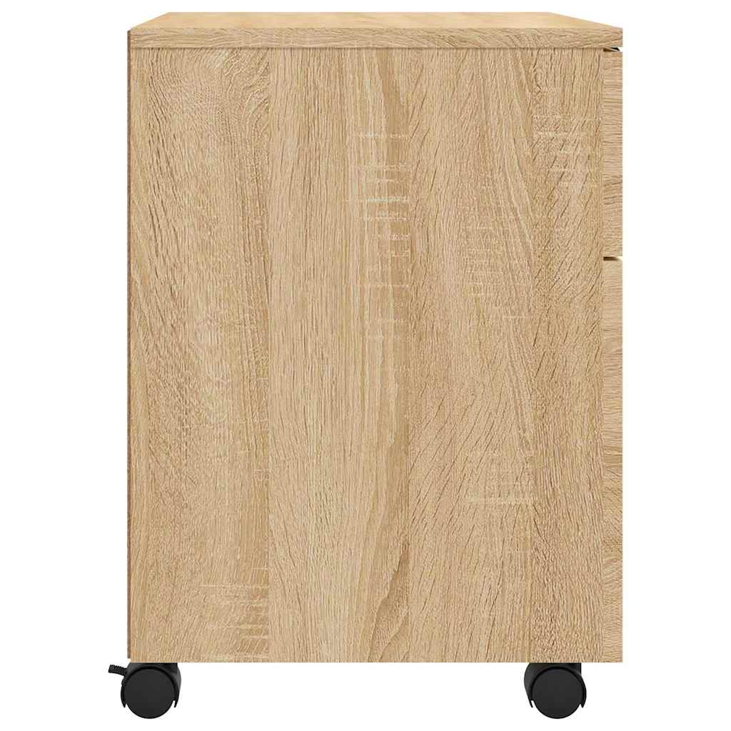 vidaXL Mobile File Cabinet with Wheels Sonoma Oak 45x38x54 cm Engineered Wood 6