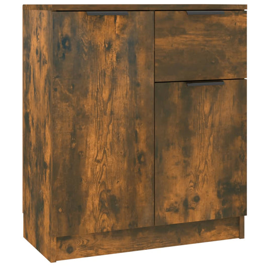 Smoked oak sideboard with a rustic wood grain finish