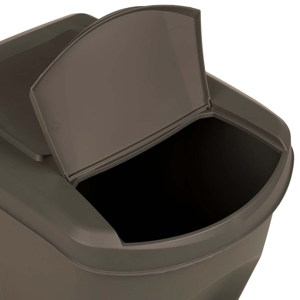 vidaXL Stackable Garbage Bin Boxes 3 pcs Grey 75 L Polypropylene 6