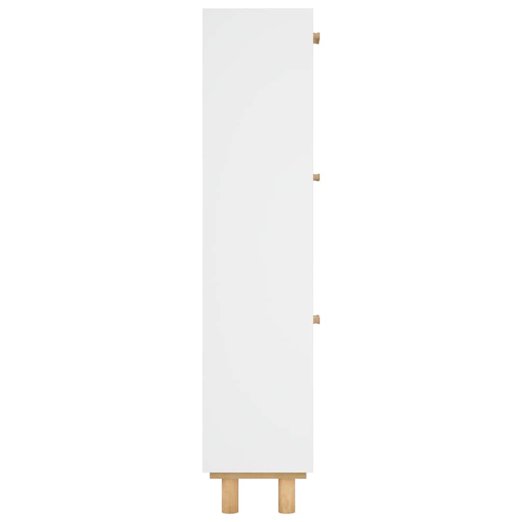 Shoe Cabinet 52x25x115 cm Engineered Wood&Natural Rattan White
