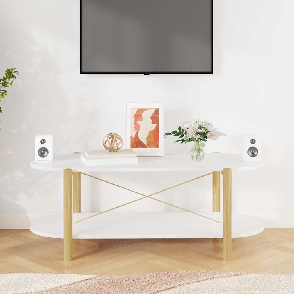 Coffee Table 110x48x40 cm Engineered Wood White