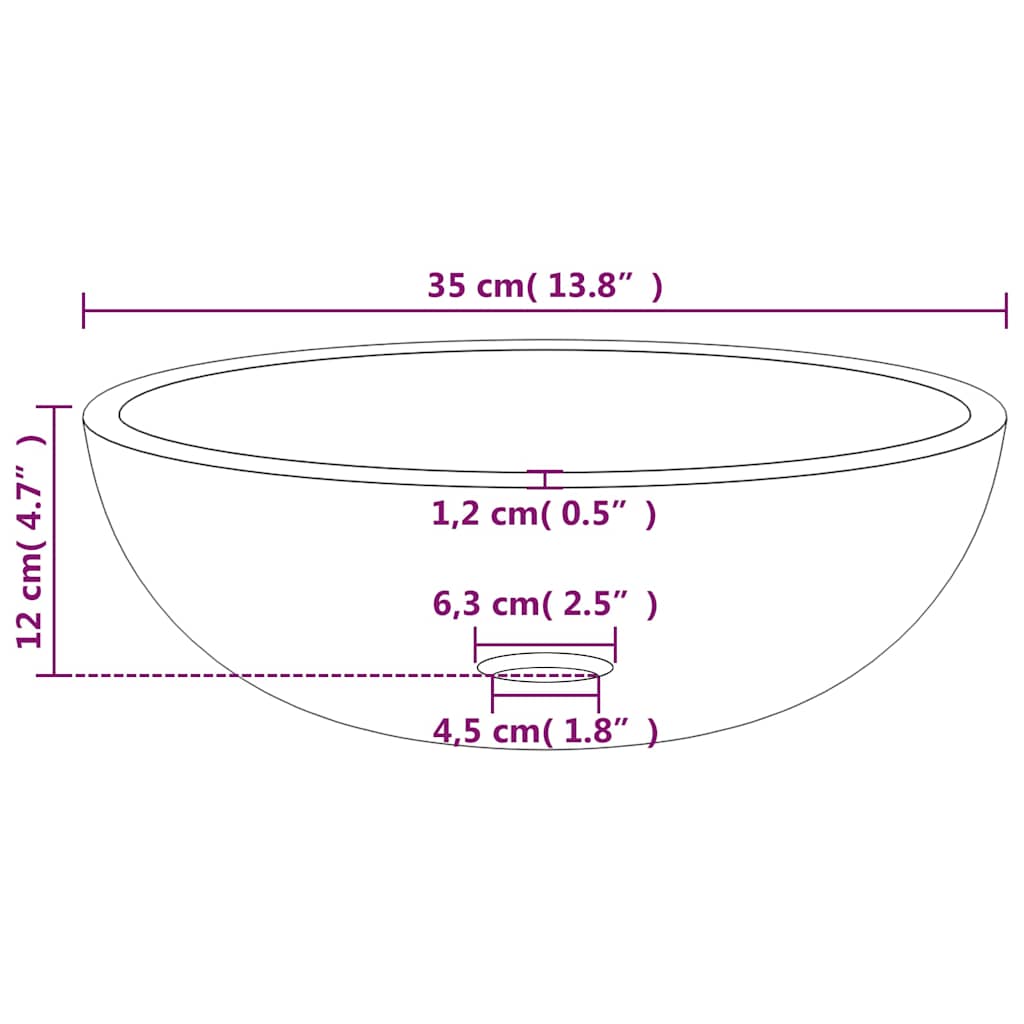 vidaXL Basin Tempered Glass 35x12 cm Transparent 5