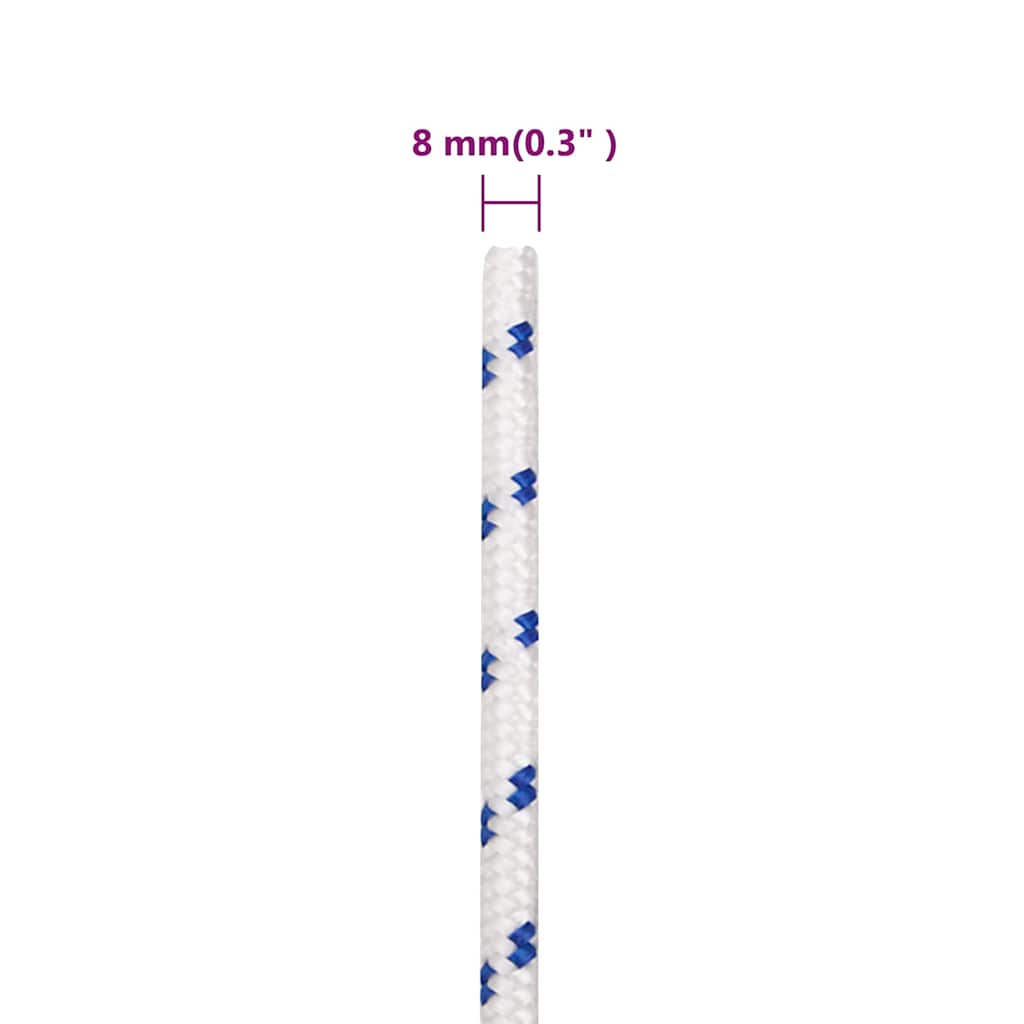 vidaXL Boat Rope White 8 mm 250 m Polypropylene 6