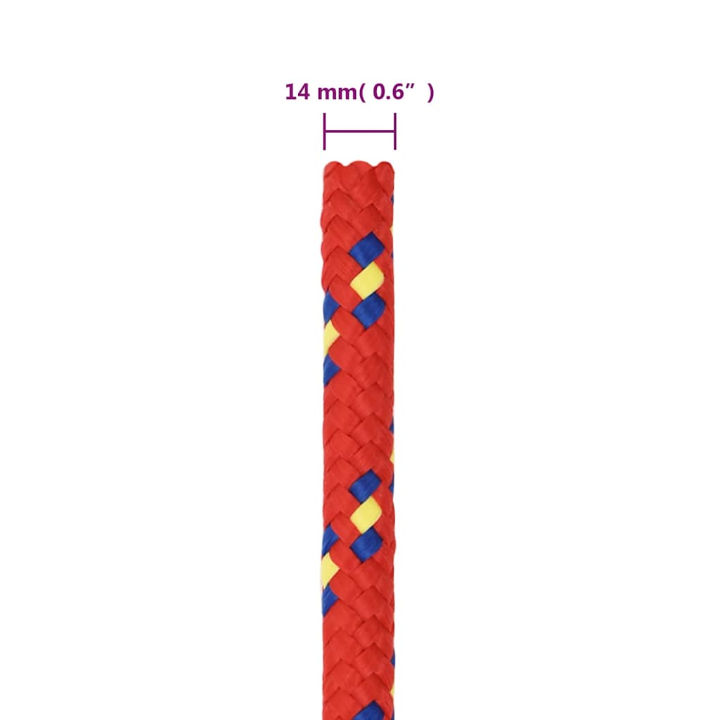 vidaXL Boat Rope Red 14 mm 100 m Polypropylene 6