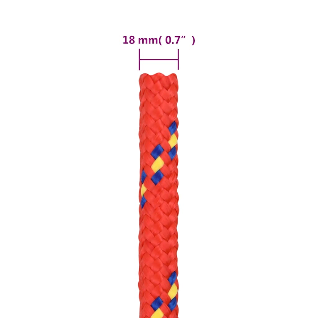 vidaXL Boat Rope Red 18 mm 100 m Polypropylene 6