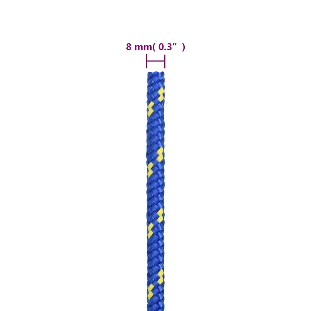 vidaXL Boat Rope Blue 8 mm 250 m Polypropylene 6