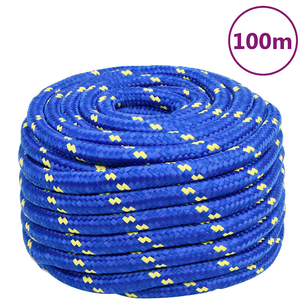 vidaXL Boat Rope Polypropylene Length 100 m Blue