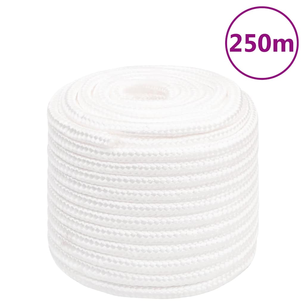 vidaXL Boat Rope Full Polypropylene Length 250 m White
