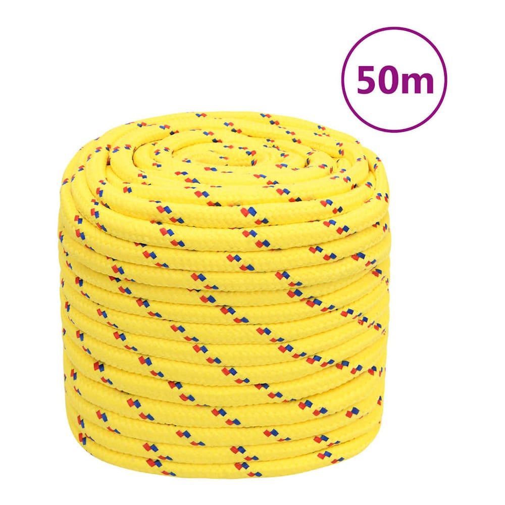 vidaXL Boat Rope Polypropylene Length 50 m Yellow