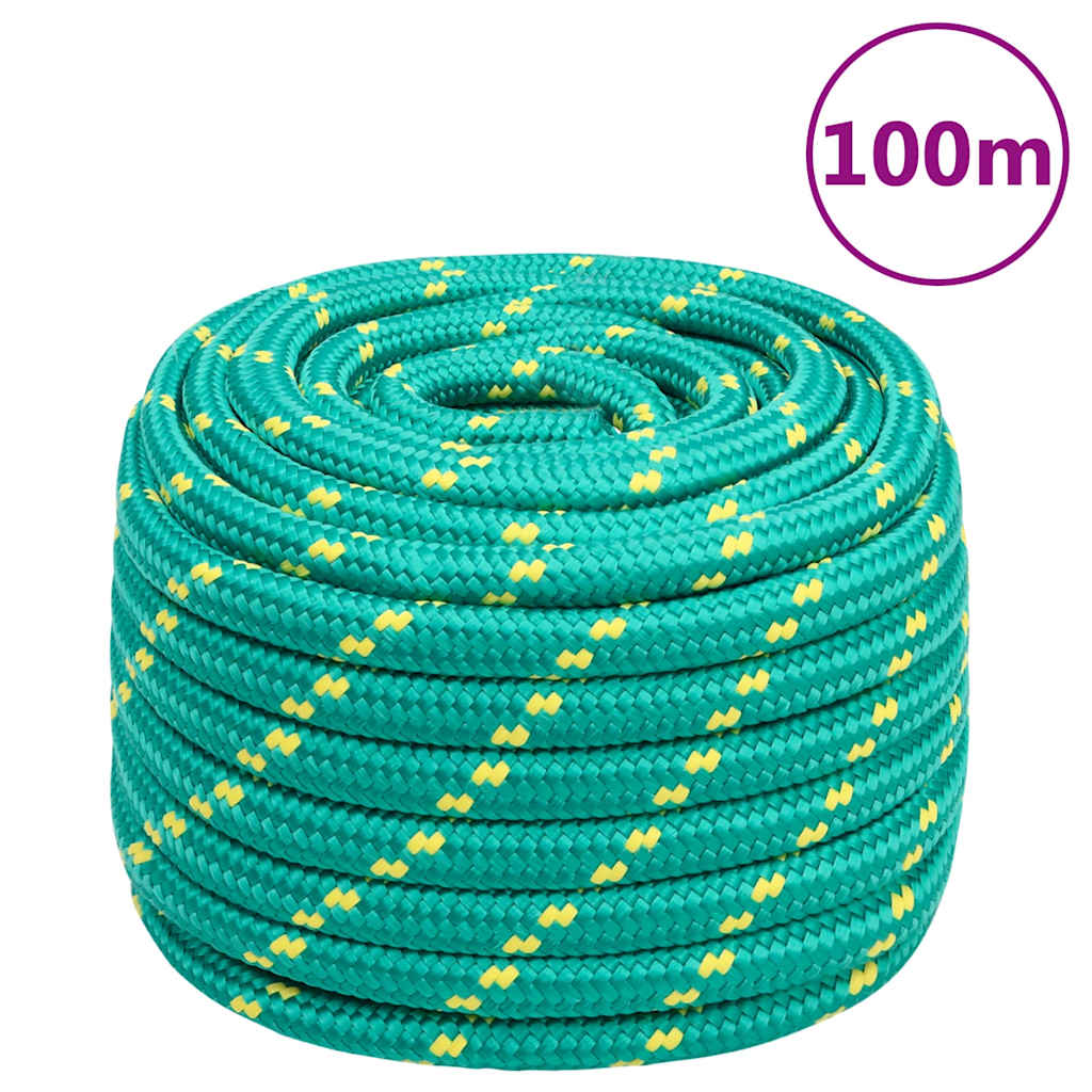 vidaXL Boat Rope Polypropylene Length 100 m Green