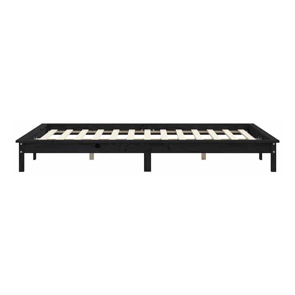 Bed Frame without Mattress Solid Wood Length 200 cm Black 120 cm