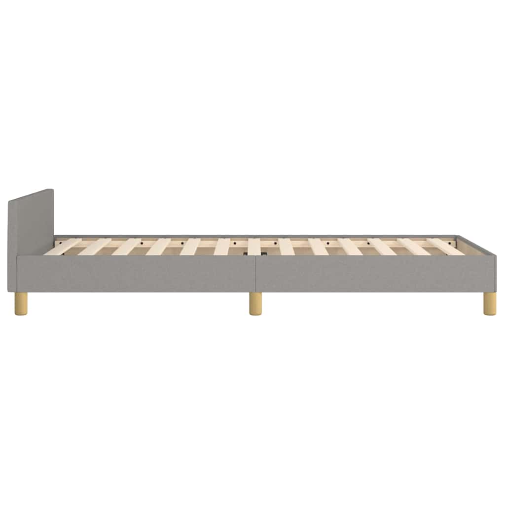 vidaXL Bed Frame without Mattress Light Grey 90x190cm Single Fabric 6