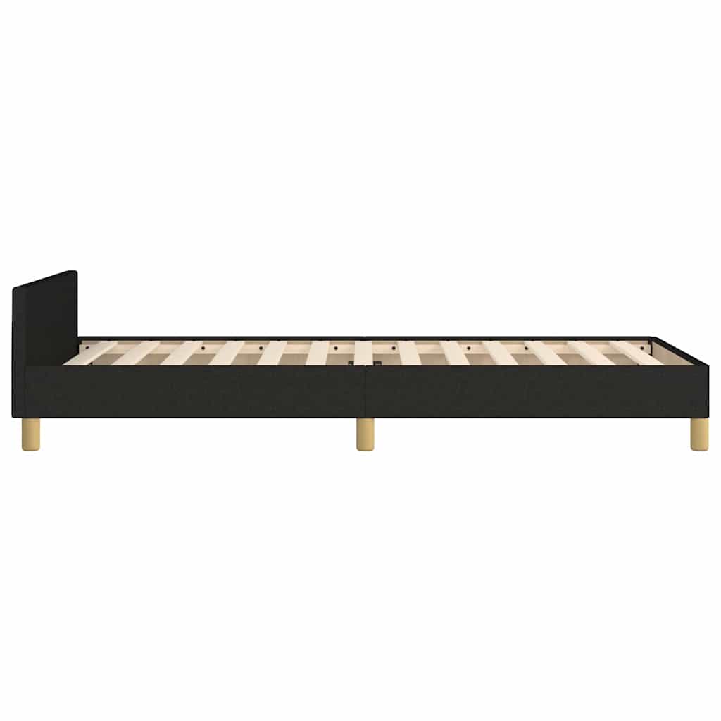 vidaXL Bed Frame without Mattress Black 90x190cm Single Fabric 6