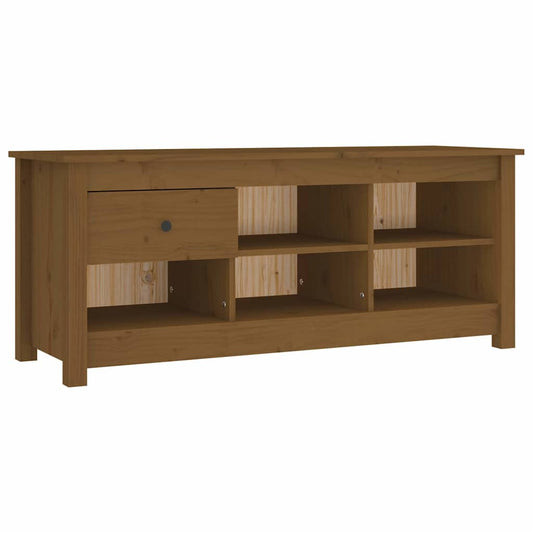 Shoe Cabinet 110x38x45,5 cm Solid Wood Pine Honey brown