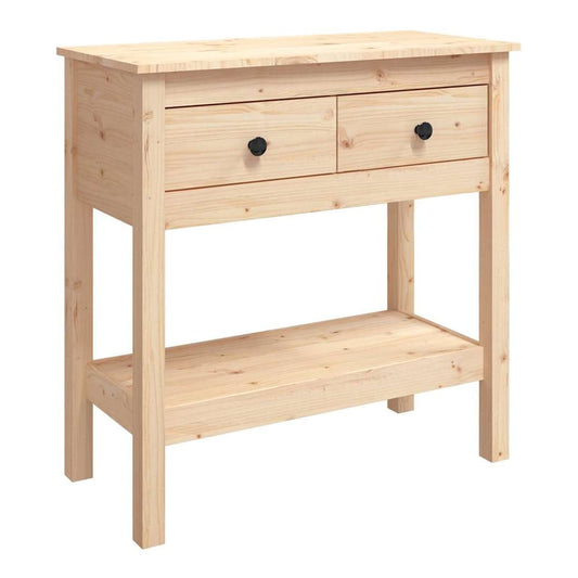 Console Table 75x35x75 cm Solid Wood Pine Natural 75 cm