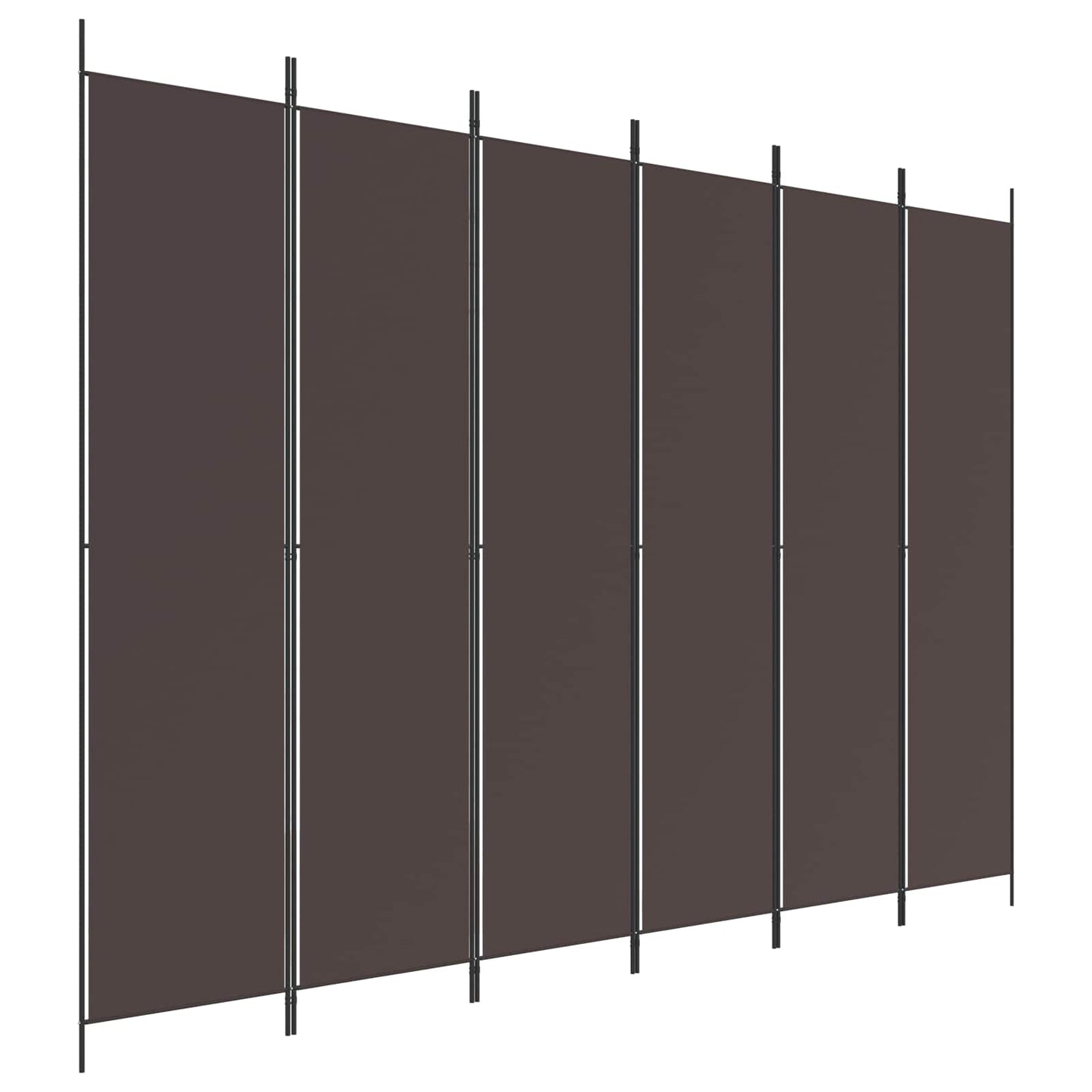 vidaXL 6-Panel Room Divider Brown 300x220 cm Fabric 2