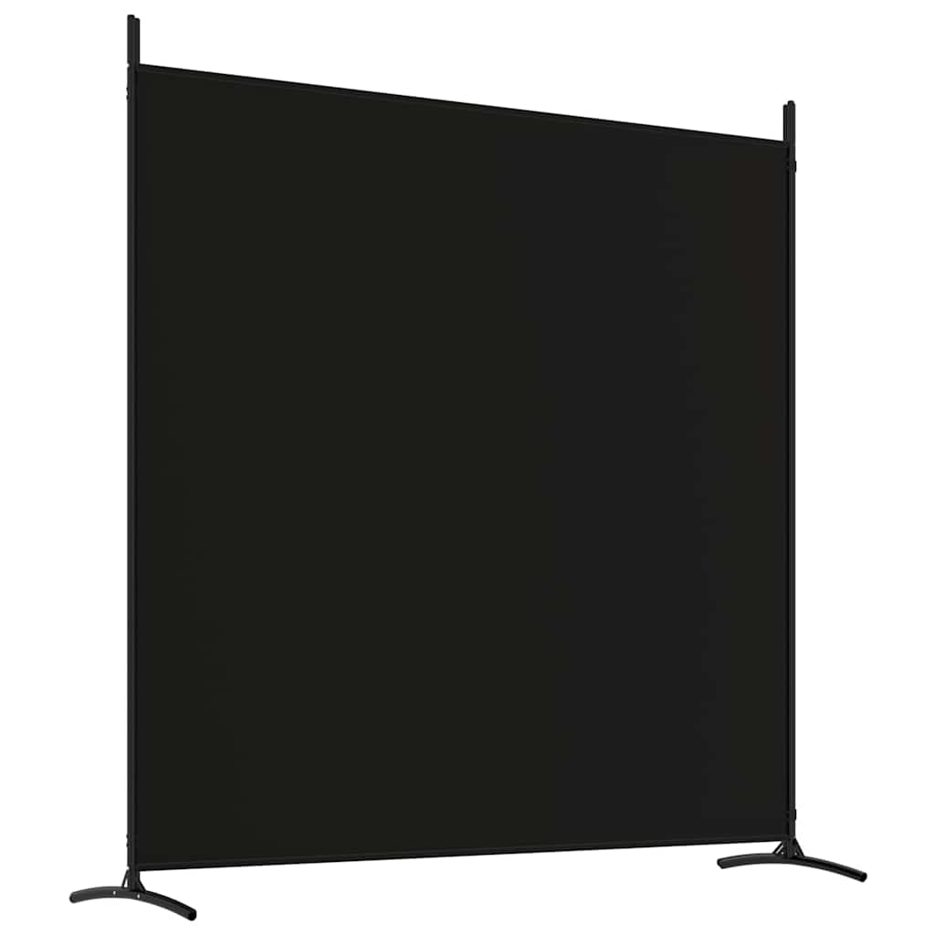 vidaXL 4-Panel Room Divider Black 698x180 cm Fabric 6