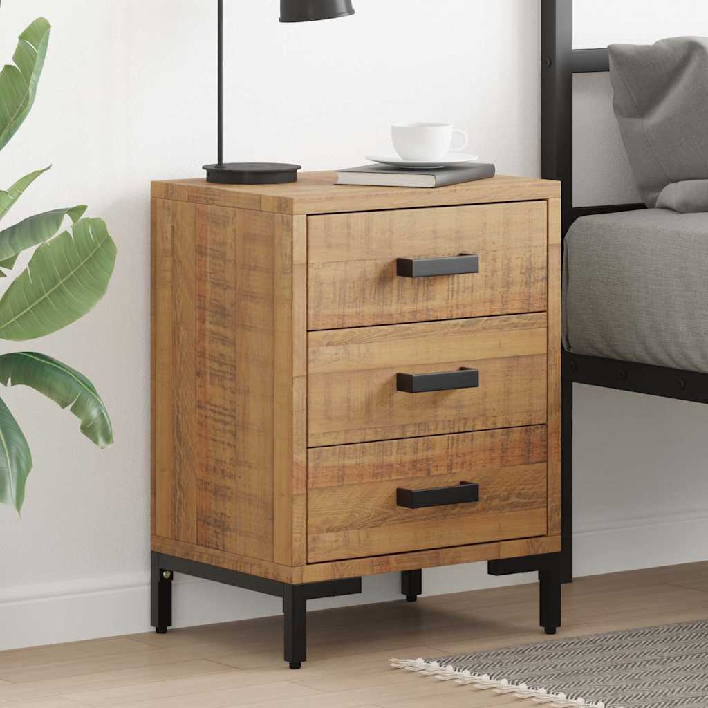 Bedside Cabinet Solid Pinewood Brown 40 cm 55 cm