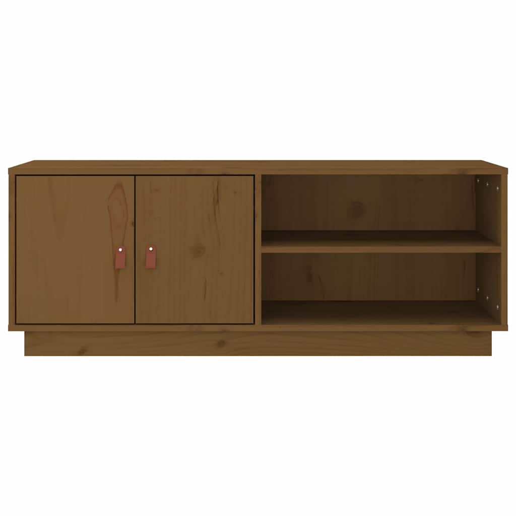 vidaXL TV Cabinet Honey Brown 105x34x40 cm Solid Wood Pine 6