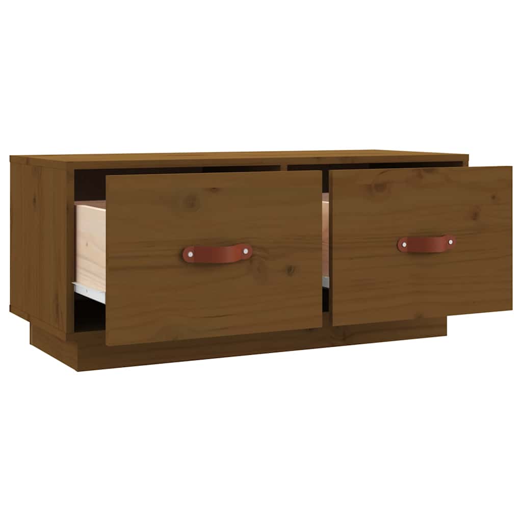 vidaXL TV Cabinet Honey Brown 80x34x35 cm Solid Wood Pine 6