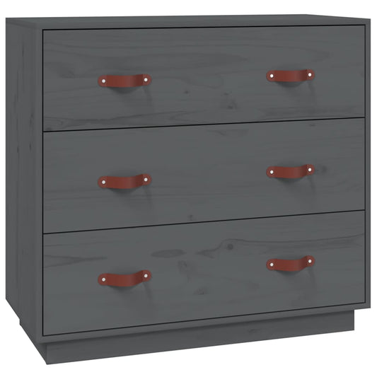Sideboard 80x40x75 cm Solid Wood Pine Grey