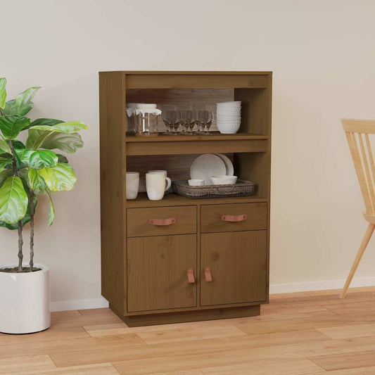Highboard 67x40x108,5 cm Solid Wood Pine Honey brown