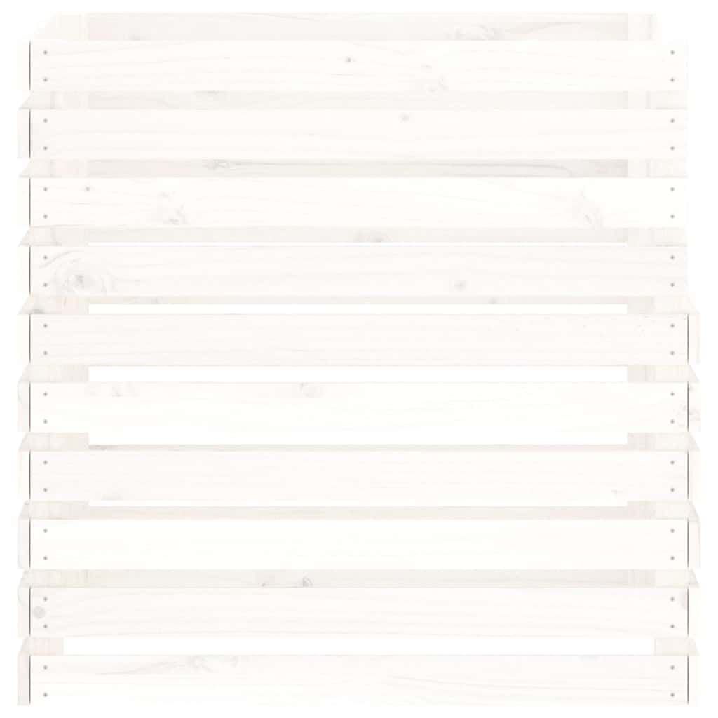 vidaXL Composter White 80x80x78 cm Solid Wood Pine 6