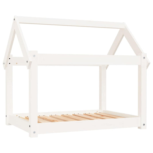 vidaXL Dog Bed White 81x60x70 cm Solid Wood Pine 2