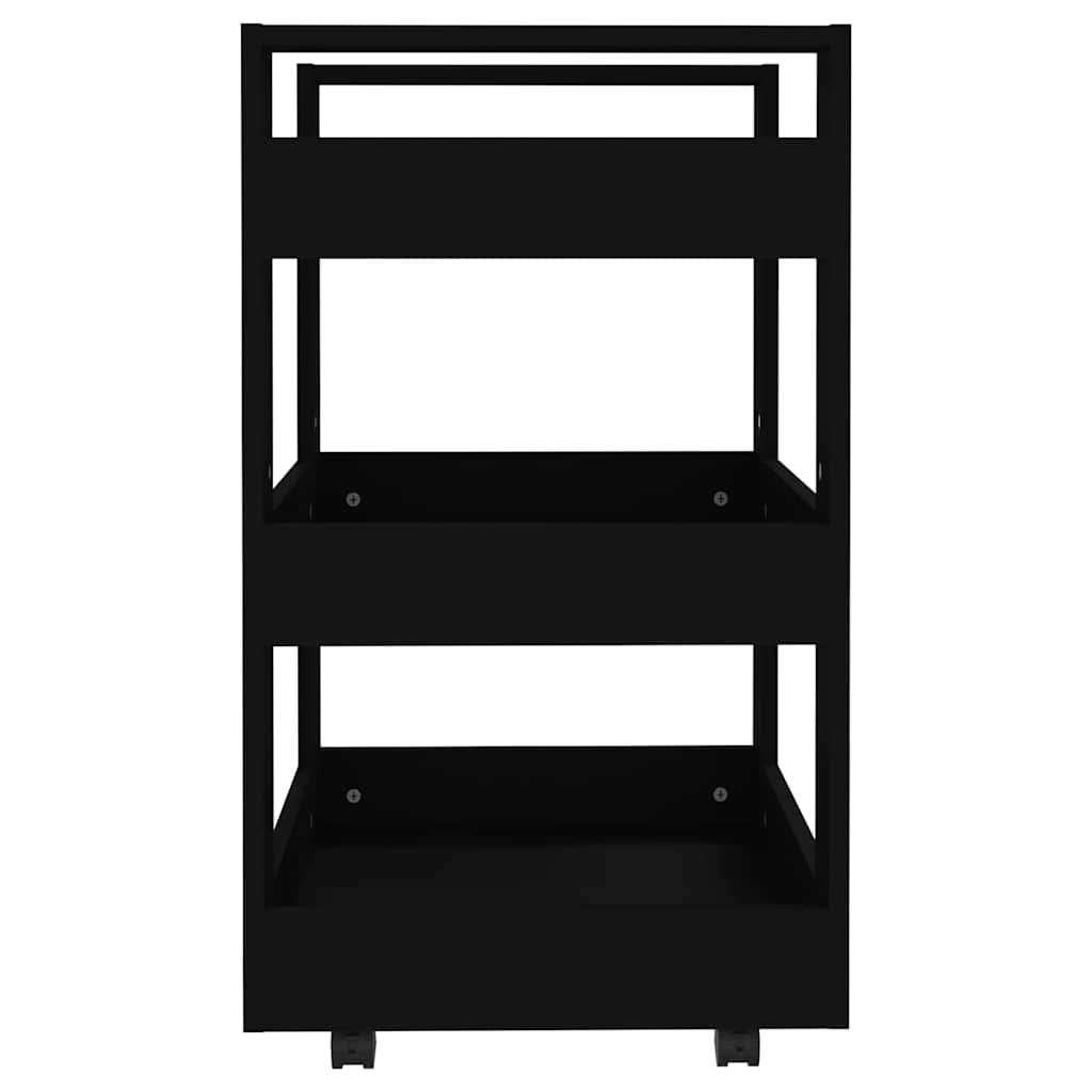 vidaXL Kitchen Trolley Black 60x45x80 cm Engineered Wood 6