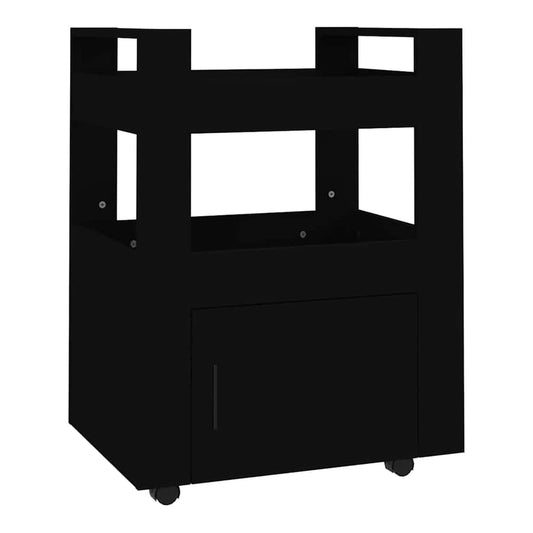 Kitchen Trolley 60x45x80 cm Engineered Wood Black