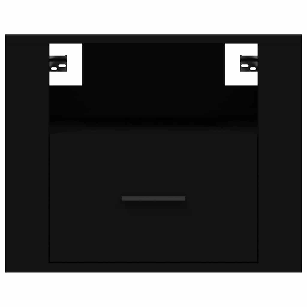 vidaXL Wall-mounted Bedside Cabinets 2 pcs Black 50x36x40 cm 6