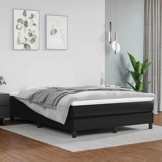 Pocket Spring Bed Mattress 100x190x20cm Faux Leather Black Double Size