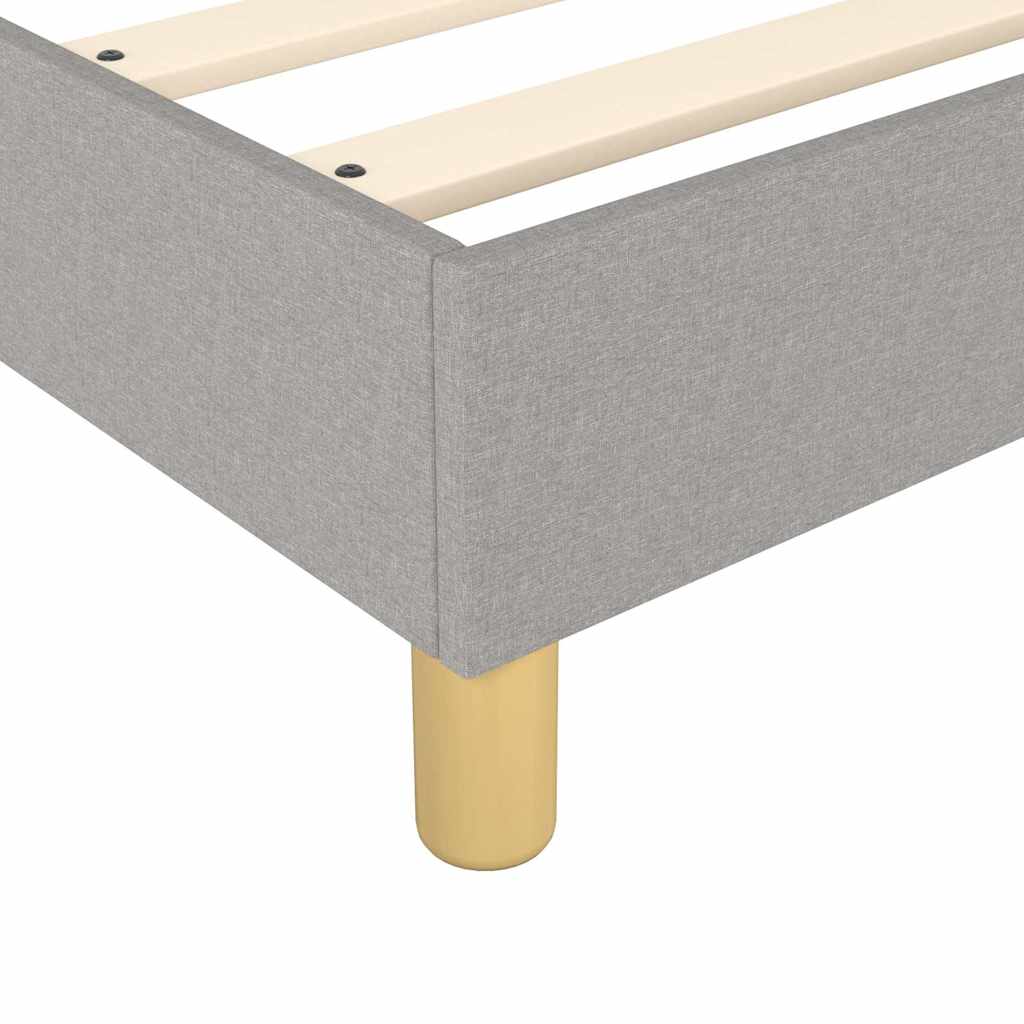 vidaXL Box Spring Bed Frame Light Grey Single Fabric 6