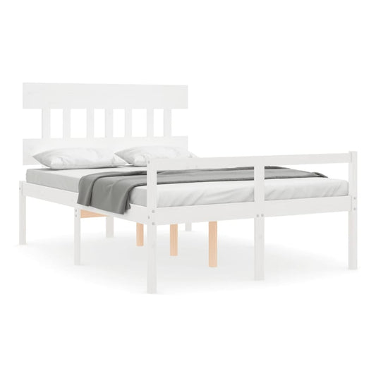 Senior Bed without Mattress Solid Wood High Length 190 cm White 120 cm