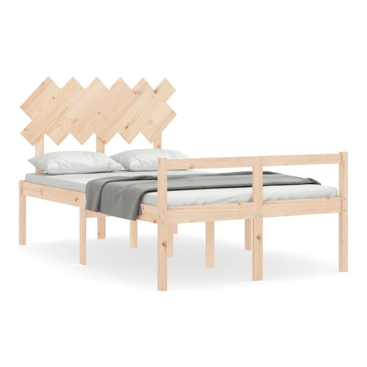 Senior Bed without Mattress Solid Wood Length 200 cm Natural 120 cm