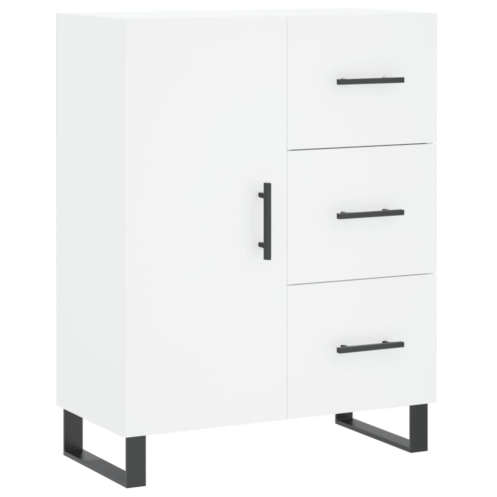 Highboard 69.5x34x180 cm Engineered Wood 1 Door 3 Drawers White