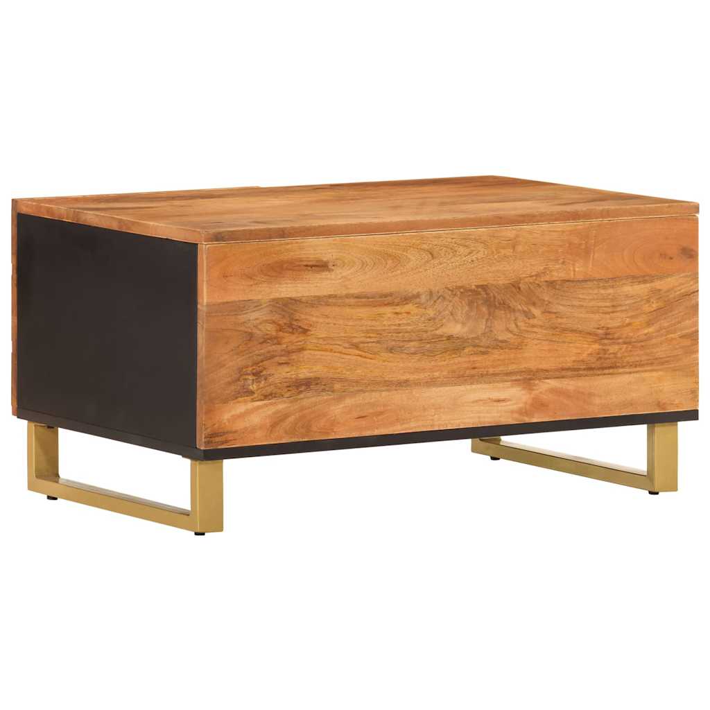 vidaXL Coffee Table Brown and Black 80x50x40 cm Solid Wood Mango 6
